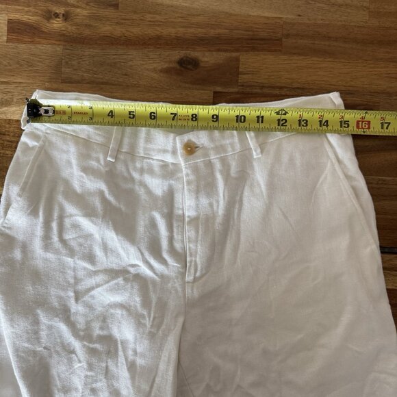 ANDERSON & SHEPPARD Savile Row Chino Shorts - White - Size 32 100% Linen READ - Picture 6 of 16